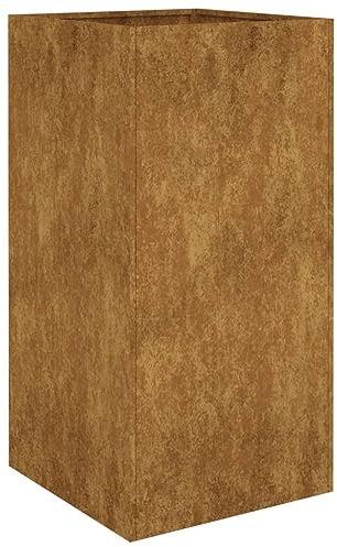 vidaXL Jardinière, Bac à Fleurs, Pot de Plantes, Lit Surélevé, Décoration de Jardin Patio Terrasse Extérieur, 40x40x80 cm Acier Corten