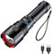 Siuyiu Torches Led Super Bright, 3000 Lumens Rechargeable Torches with Digital Power Display, Tactical Torch with Zoomable, 5 Modes for Camping, Emergencies and Outdoor