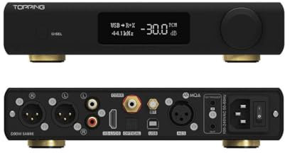 TOPPING D90 III Sabre 2x ES9039SPRO Full Balanced DAC, XU-316 DSD512 PCM768kHz, Entrée USB/Bluetooth 5.1/Optique/AES/IIS Vers RCA/XLR Convertisseur, Préampli Avec Déclencheur 12V, Noir