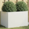 vidaXL Jardinière, Bac à Fleurs, Pot de Plantes, Boîte à Fleurs, Jardinière Surélevée de Jardin Patio Terrasse, Blanc 62x47x46 cm Acier