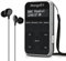 MangoKit MP1 + tascabile DAB Radio DAB/DAB+, Radio FM personale w/auricolari, Sport DAB Radio con pulsanti bloccabili, Batteria ricaricabile, 20 stazioni preset, Display LCD - nero e argento