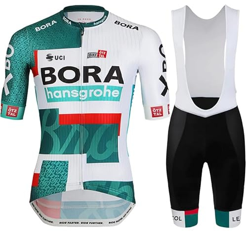 NUOJIA Herren Fahrradtrikot Anzüge Kurzarm Fahrrad Trikot set,Atmungsaktiv Schnell Trocknend Radtrikot，Radtrikot kurzärmliges Set mit 19D-Gel-gepolsterten Shorts