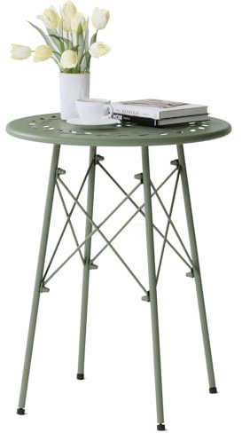 Nixaruy Beistelltisch Outdoor, Kleiner Beistelltisch Outdoor, runder Terrassen-Beistelltisch Metall, Beistelltisch Outdoor Wetterfest, Beistelltisch Balkon für Terrasse, Garten, Balkon, Hof (Grün)
