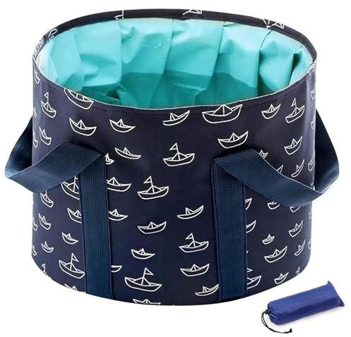 Foot Bath Bowl, Capacity 15L 20 * 30cm Foot Bath, Foot Spa, Pedicure Bowl, Folding Foot Bath Massage Barrel Foot Spa Home Pedicure Basin for Camping Washing Fishing (Sky Blue)