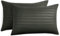 Yorkshire Bedding Olive Green Pillow Cases 2 Pack 100% Soft Brushed Microfiber Stripe Pillowcases with Envelope Closure- Fade & Stain Resistant Housewife Pillow Case 50 X 75 Cm