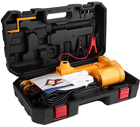 Elektrischer Wagenheber, 3 Tonnen, 6600 Lbs, 12 V, Elektrischer Scherenwagenheber mit Elektrischem Schlagschrauber, Doppelsättel mit Fernbedienung, Tragbarer Wagenheber für