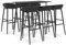 Brokky 7-TLG. Bar-Set Stehtisch Outdoor Bartisch-Set Bar MöBel Bar Outdoor Theke Garten Theke Bar Schwarz