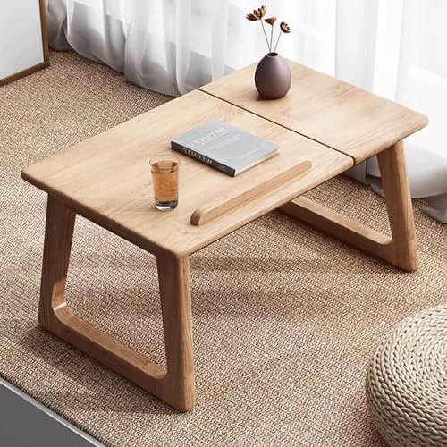 Tavolino basso da salotto, tavolino da salotto, angolo regolabile del tavolo, facile da montare, per soggiorno, sala da pranzo, tè, balcone, tatami, decorazione dell，Legno di ciliegio 60,5*35*31,5cm