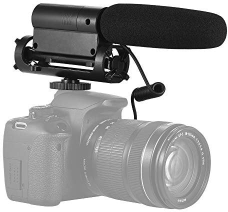 Rankomu Microphone à condensateur pour photographie et entretiens, microphone vidéo directionnel cardioïde pour appareils photo Canon Nikon DSLR ILDC, prise micro 3,5 mm, taille mini