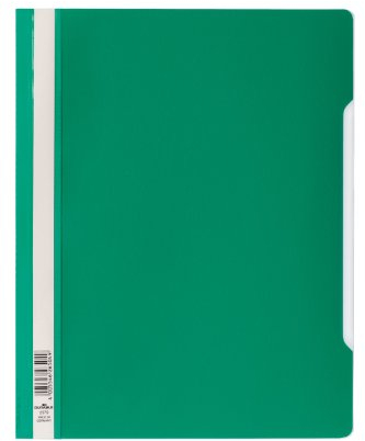 Durable 257005 Chemise à Lamelles Format A4+ avec Couverture Transparent Dos Vert Lot de 50