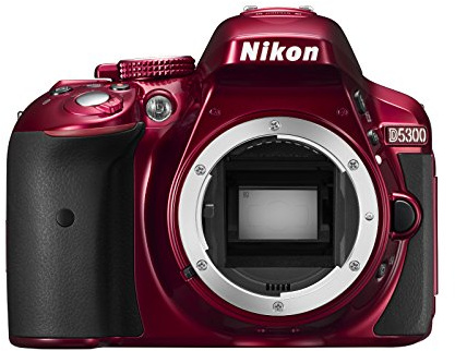 Nikon D5300 SLR-Digitalkamera (24,2 Megapixel, 8,1 cm (3,2 Zoll) LCD-Display, Full HD, HDMI, WiFi, GPS, AF-System mit 39 Messfeldern) nur Gehäuse rot