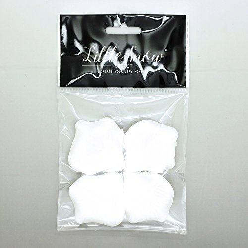 Little Snow Direct 100 Pcs Beautiful Silk Rose Petals for Wedding Party Decorations Flower Favors (White)