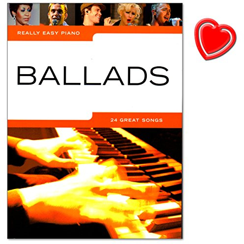 Ballads Really Easy Piano - leichte Arrangements von 24 rührenden Balladen für Klavier - mit bunter herzförmiger Notenklammer