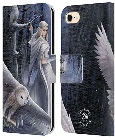 Head Case Designs Offizielle Anne Stokes Midnight Messenger Eule Leder-Wallet-Hülle Kompatibel mit Apple iPhone 7/8 / SE 2020 & 2022
