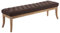 CLP Sitzbank Ramses mit hochwertiger Polsterung und Stoffbezug I Bank mit antik-Hellen Holzbeinen I Holzbank mit Einer Sitzhöhe von: 46 cm, Farbe:braun, Größe:150 cm
