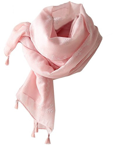 Cheerlife Vintage Damen Baumwolle Leinen Schal Frühling Herbst Winter Halstuch Schlauchschal Rundschal lang 180 * 90CM Rosa