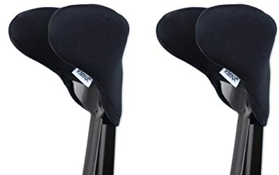 KMINA - Cuscinetti per Stampelle (x2 Unità), Imbottitura Ortopediche Regolabili, Impugnature e Maniglia Imbottite, Patented - Made in Europe