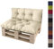 sunnypillow Palettenkissen Auflage Set für Europaletten Indoor und Outdoor Palettenpolster Palettensofa Kissen mit schöner Steppung Set:Sitzkissen 120x80 + Rückenkissen 120x40, Cremefarben