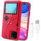 LucBuy Retro Game Console Case for iPhone 11 - Red, Self-Powered with 36 Small Games, Full Color Display