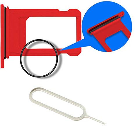 MMOBIEL SIM Kartenhalter Kompatibel mit iPhone 11 2019 - SIM Card Tray Schlitten - Inkl. SIM Pin - Rot
