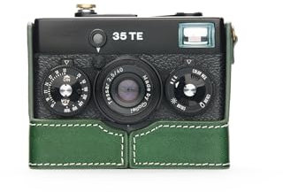 Handarbeit aus echtem echtem Leder halb Kamera Tasche Abdeckung für Rollei 35S 35TE 35SE 35T grüne Farbe