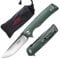 Firebird GANZO FH91-GB Couteau Pliant de Poche Lame en Acier D2 G10 Poignée Antidérapante avec Clip Camping Pêche Chasse EDC Couteau (Vert)