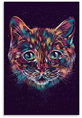 ZXCMNB Space Cat Poster dekorative Malerei Leinwand Wandkunst Wohnzimmer Poster Schlafzimmer Malerei 16x24inch(40x60cm)