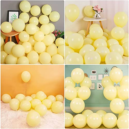 12-Zoll-Gelb-Pastell-Ballons, 20er-Pack gelbe Macaron-Latex-Creme-Ballons, Party-Ballon-Girlande für Hochzeits-Verlobungs-Jubiläums-Baby-Dusche-Geburtstags-Dekorationen