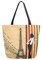 COZYhome Canvas Handtasche Retro Eiffelturm Paris Lady Tote Taschen Groß Wiederverwendbar Einkaufen Lebensmittel Tasche Schultertasche Geldbörse für Frauen Arbeit Schule