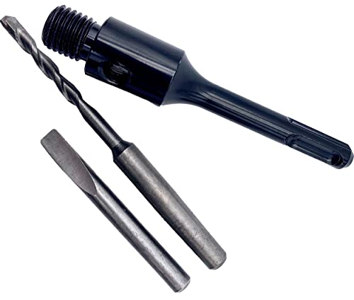 DR. DIAMOND | SDS-Plus-Adapter Set für Dosensenker M16, verwendbar für Ø 68 & 82 mm, mit Zentrierbohrer und Austreibkeil