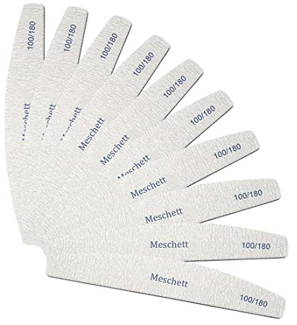 10 piezas limas de uñas de media luna,100/180 lima de uñas de grano profesional,tablas de esmeril de doble cara reutilizables,herramientas de manicura para uñas acrílicas,naturales,de gel
