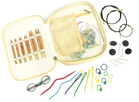 KNITPRO Basix Starter, Buchenholz-Nadelspitzen Set + Zubehör, Art. 35765