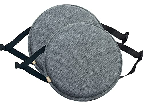 EN AyuL Rundes Stuhlkissen, rutschfeste Schnalle, Esszimmerstuhlkissen, weiches Sitzkissen für Hocker, Garten, drinnen, draußen, Zuhause, 2 Stück - 30 x 30 cm, C)