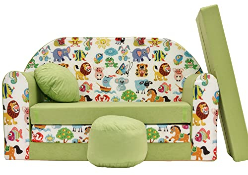 Lux4Kids Kindersofa Klappbar mit Bettfunktion MAXX by Grey Cars 023