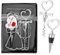 2Pack Ouvre-Bouteille Ensemble Bouchon de vin, Forme de Coeur Tire-Bouchon de Bouteille de vin, Cadeau Scellant de vin, pour Home Party Hotel Bar Cadeau pour Mariages et Fêtes Homme Femme