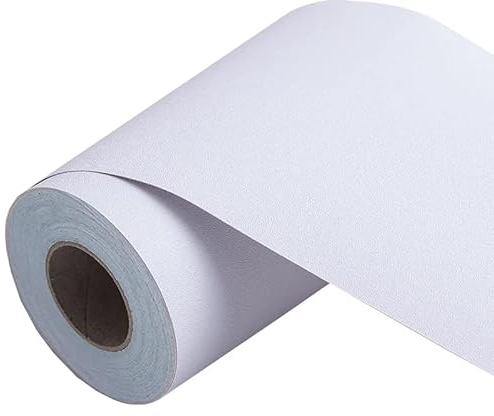 VisitRyl Bordo Adesivo Per Carta Da Parati 10cm X 500cm, Rimovibili Bordi Per Carta Da Parati Autoadesivi, Bordo Per Carta Da Parati Per Cucina Bagno Bianco Puro