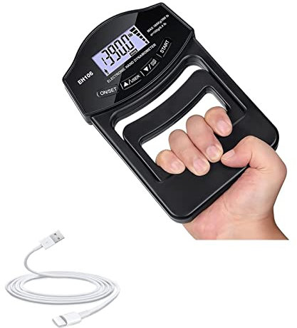 KEWAT Forza dell'impugnatura Digitale con misurazione del Cavo USB Dinamometro Manuale Cattura Automatica Potenza dell'impugnatura Elettronica 396 libbre / 180 kg