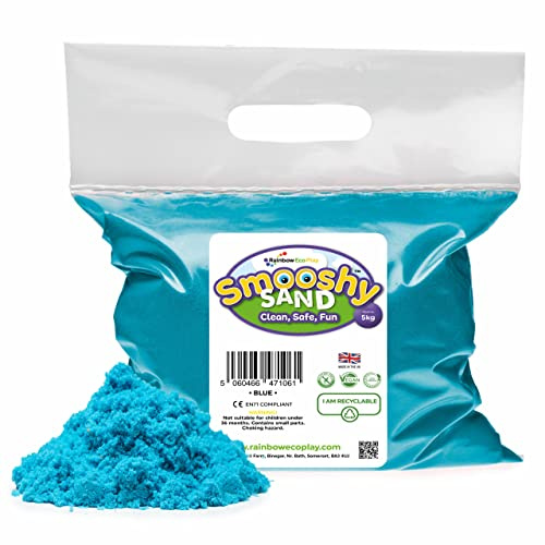 Rainbow Eco Play - Magic Coloured Sand for Kids - Sensory Toys - Natural Eco-Friendly Smooshy Sand - ASMR Toys - 5kg Blue