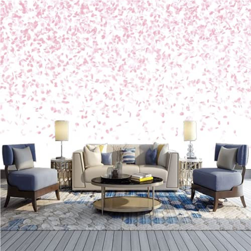 GIVLWF Papier Peint de Fleurs De Cerisier Roses De Printemps, Fleurs De Cerisier Roses Romantiques Panoramique Déco Mural - pour Salon Chambre D'Enfant Décoration Murale 150 x 105 cm