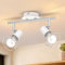 Glitzerlife Deckenspots 2 Flammig Schwenkbar Deckenstrahler - Deckenlampe Innen Weiß Industrial Metall E14 Verstellbare 350° Deckenleuchte Arbeitszimmer Garderobe Korridor Badezimmer Schlafzimmer
