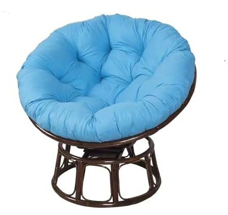 Papasansessel Kissen für Hängesessel, Wasserdicht, Rund, Stuhlkissen Outdoor, Sitzkissen Gartenstuhl, Blau, 110CM