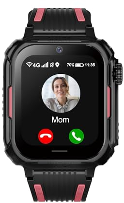 Montre Connectée Enfant GPS 4G Montre Telephone Étanche avec WiFi Appel Vidéo SOS Mode Classe Notification de Vibration Smartwatch Enfant Cadeaux pour 5-12 Garçons Filles