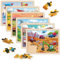 SYNARRY Wooden Vehicle Puzzles for Kids 3 4 5 6 7 8 Year Olds, 6 Packs 60 Piece Children’s Jigsaw Puzzles, Preschool Educational Toys Game Gifts for Toddlers Ages 4-8