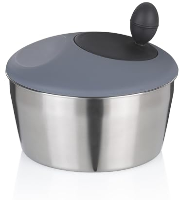 kela Essoreuse à Salade en Acier Inoxydable avec Couvercle 24,5cm, Salad Spinner, passoire en Plastique pour essoreuse à Salade ou passoire pour légumes, Fruits, Penne, Romy, Matt