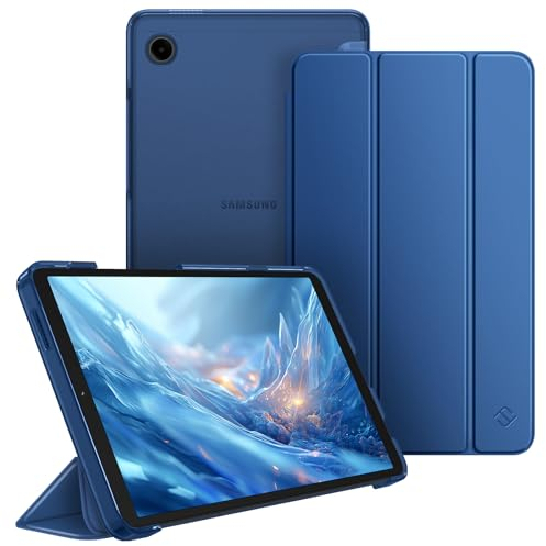FINTIE Coque pour Samsung Galaxy Tab A11 8.7 Pouces 2025 et Galaxy Tab A9 8.7” 2023, Etui Fin et Transparent Givré Housse Dure et Légère, Bleu Naval