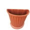 BricoQui Vaso a parete plastica con sottovaso colore terracotta a muro mezzaluna fiori piante esterno giardino