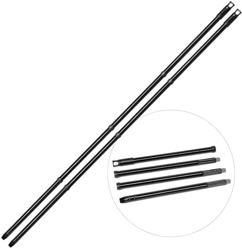 Novaliv 2x Vielseitiger Premium Schraub-Besenstiel 137 cm - 2,6 cm Stabil Langlebig Schwarz Verstellbar 137 cm auf 94,5 cm Perfekt für Kehren, Schrubben & Fensterputzen Hochwertige Metallkonstruktion