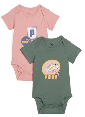 PUMA Unisex Baby MINICATS Newborn 2-Pack Graphic Bodysuit Set INF Gestrickte Anzüge, Pink Fruit,