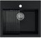 SINK QUALITY Waschbecken Schwarz Küche 56x51 cm - inkl. Siphon und Imprägnierer - Spülbecken aus Granit - Spülbecken für 60 cm Schrank - Einbauspüle Schwarz - Abwaschbecken Küche