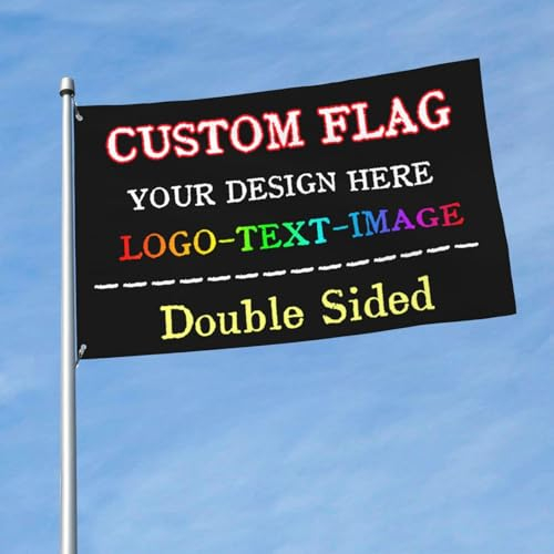 Drapeau Personnalisé & Bannière Personnalisé - Faites Votre Propre Drapeau/Bannière Personnalisés, Ajoutez Votre Logo/Texte/Photo pour la décoration de jardin extérieur - 2x3 Ft - Simple Face